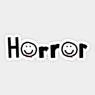 Horror Typography with Smiley Face at Halloween Black Text Sticker